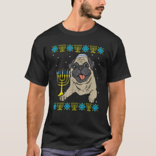T-shirt Carlin juif Menorah Ugly Hanoukka Pajamas Chanu