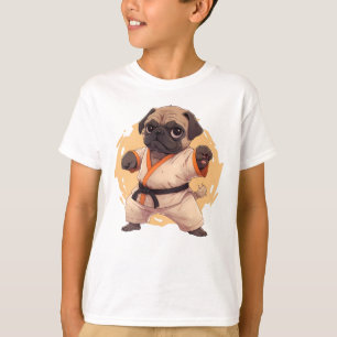 T-shirt Carlin karaté mignon, dangereux chiot carlin