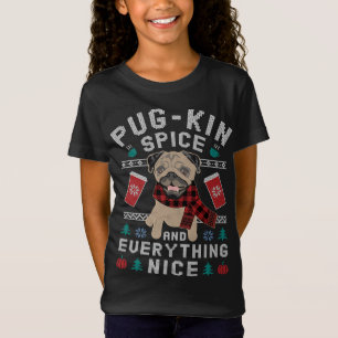 T-Shirt Carlin-kin Latte épice et Pugkin Carlin chien laid
