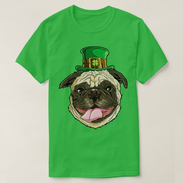T-shirt Carlin Leprechaun Jour de la Saint Patrick Drôle D (Design devant)