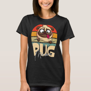 T-shirt Carlin Mama Mignonne Chien Maman Filles Femmes Pré