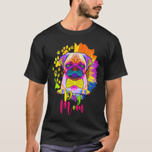 T-shirt Carlin Maman mignonne Chien coloré Propriétaire du