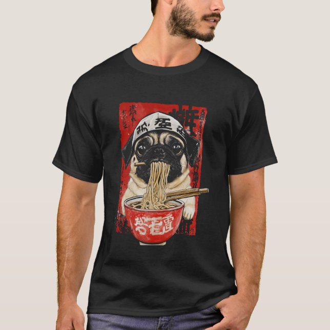 T-shirt Carlin Mangeant des Ramen (Devant)