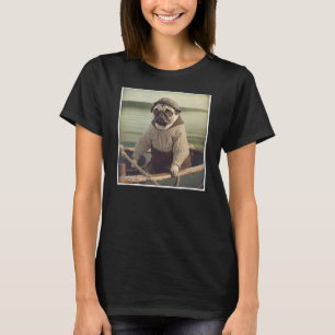 T-shirt Carlin marin Pêche Vintage Graphique