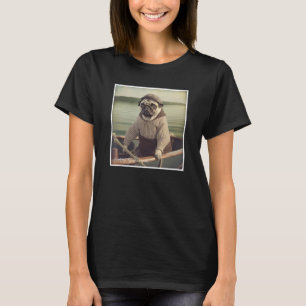 T-shirt Carlin marin Pêche Vintage Graphique
