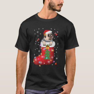 T-shirt Carlin mignon chapeau de Noël en choq Amoureux des