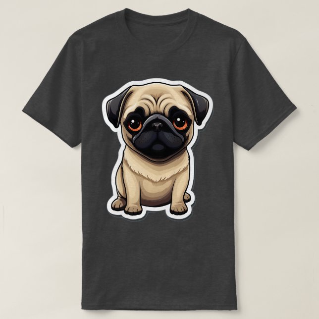T-shirt Carlin mignon Chiens Carlins (Design devant)