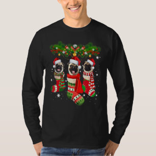 T-shirt Carlin mignon En Chaussettes Noël Noël Chapeau Noë