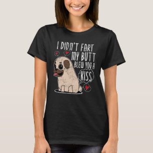 T-shirt Carlin mignon Fart Kiss Farting Bulldog Carlin