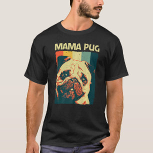 T-shirt Carlin Mignonne Pour Femmes Maman Pet Chien Carlin