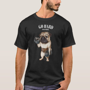 T-shirt Carlin Muscle Chien Entraînement Avec Dumbbell En