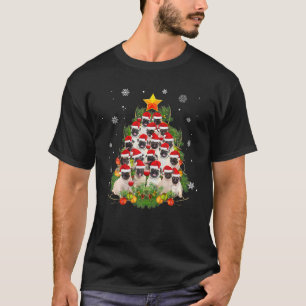 T-shirt Carlin Noël Arbre Drôle Noël Cadeaux Pour Chien Ca