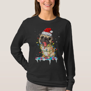 T-shirt Carlin Noël Arbre Lumières Père Noël Chien Xmas Ga