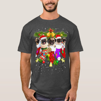 T-shirt Carlin Noël Bas FunnyPugs Chien Noël