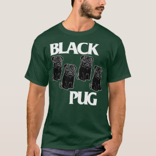 T-shirt Carlin noir Drapeau Punk Rock Chien Grumble Carlin