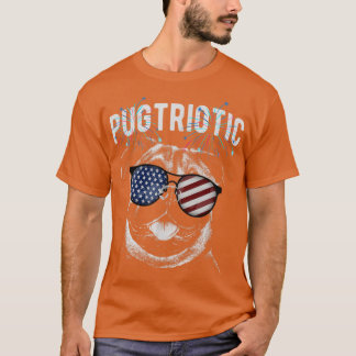T-shirt Carlin patriotique pugtriotique U