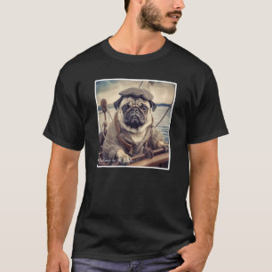 T-shirt Carlin Pêche mignonne Vintage Graphique