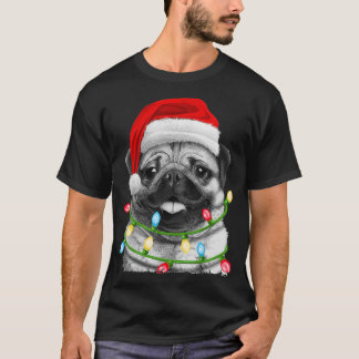 T-shirt Carlin Père Noël Jeu de Noël Lumières Noël Jeu de