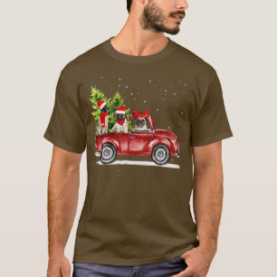 T-shirt Carlin Père Noël Reindeer Rouge Camion Neige Arbre
