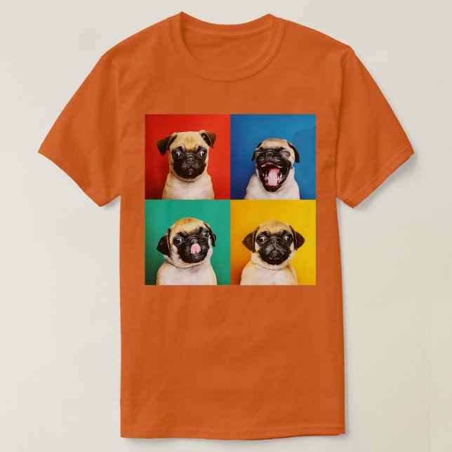 T-shirt Carlin Puppy Portrait Photos Carlino pour Amoureux (Design devant)