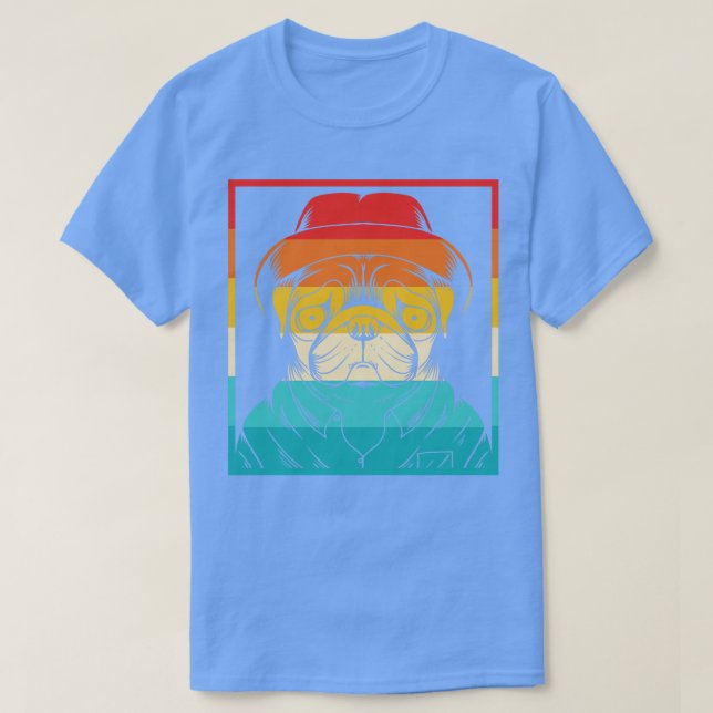 T-shirt Carlin rétro-chien 1 (Design devant)