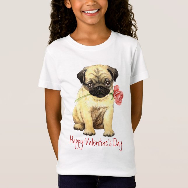T-Shirt Carlin rose de Valentine (Devant)