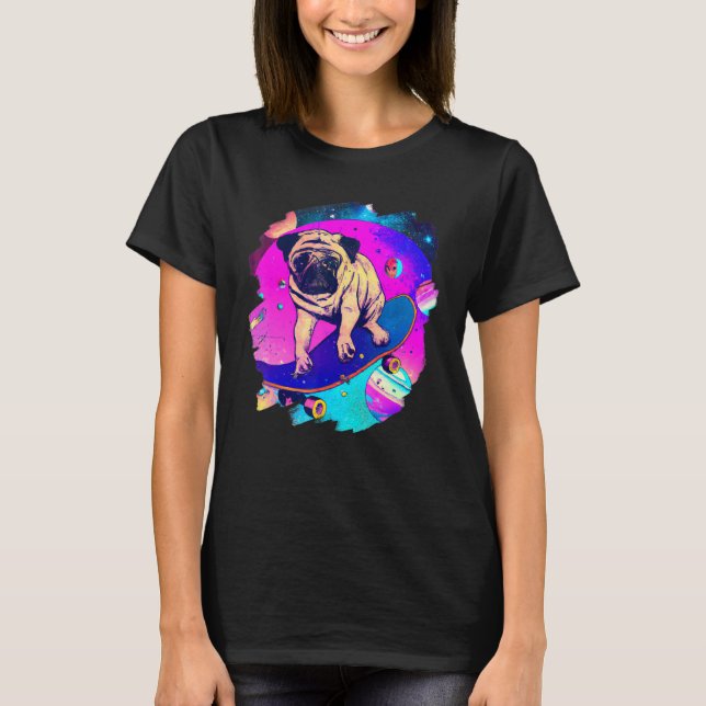 T-shirt Carlin Skateboard dans l'espace extra-atmosphériqu (Devant)
