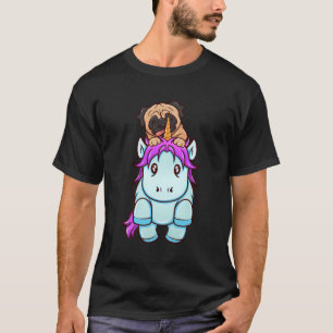 T-shirt Carlin Sur Unicorn Cute Dog Propriétaire Cadeau