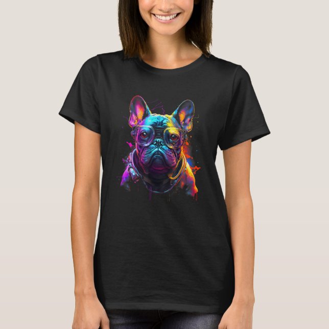 T-shirt Carlin Vaporwave esthétique Synthwave avec lunette (Devant)
