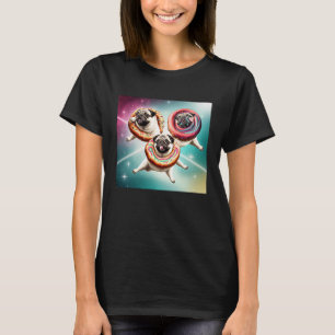 T-shirt Carlins Dans L'Espace Avec Des Donuts Mignons Carl