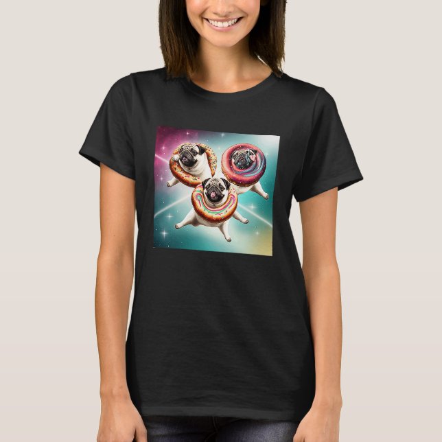 T-shirt Carlins Dans L'Espace Avec Des Donuts Mignons Carl (Devant)