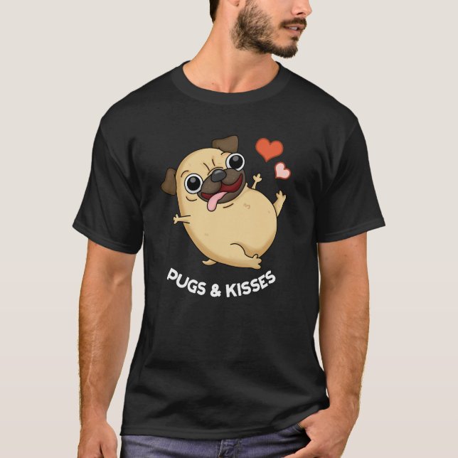 T-shirt Carlins Et Baisers Funny Chien Pun Dark BG (Devant)