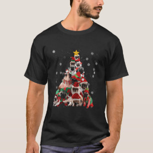 T-shirt Carlins Noël Arbre Lumières Drôle Chien Xmas Cadea