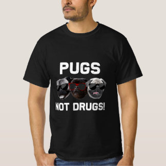 T-shirt Carlins Pas Drogues Drôle Chiens Carlins Drôle Ave