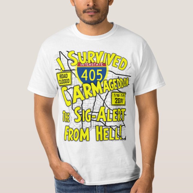 T-shirt Carmageddon - fermeture de Los Angeles 405 (Devant)