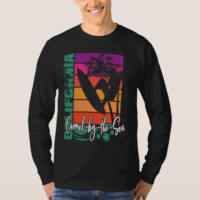 T-shirt Carmel By The Sea California Retro Sunset Beach So (Devant)