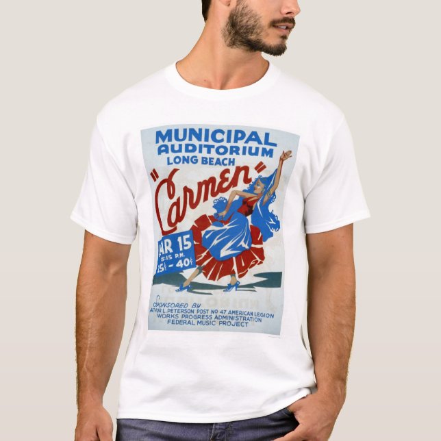 T-shirt Carmen Long Beach WPA 1938 (Devant)