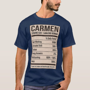 T-shirt Carmen Valeur nutritive Nom Pseudo Alias Titre F