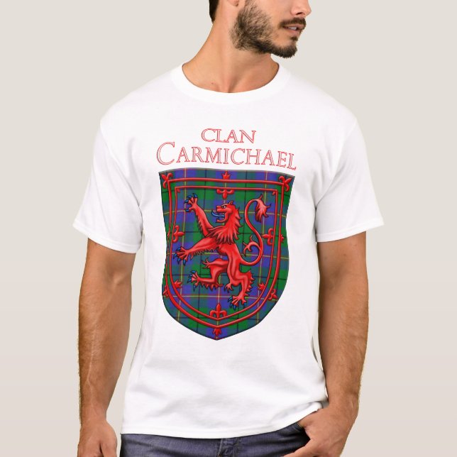 T-shirt Carmichael Tartan Scottish Plaid Lion Rampant (Devant)