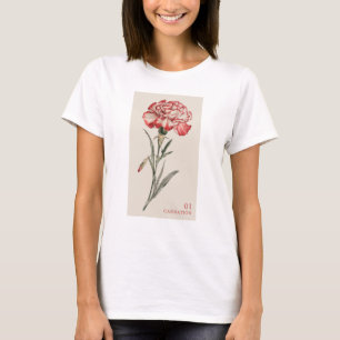 T-shirt Carnation - Janvier Fleur de naissance