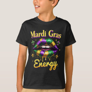 T-shirt Carnaval d'énergie Mardi Gras Lèvres La Nouvelle-O