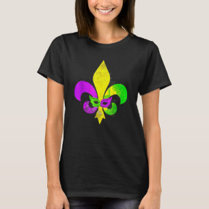 T-shirt Carnaval Mardi Gras Mask Fleur de Lis New Orleans