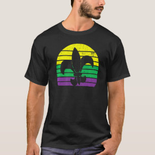 T-shirt Carnaval Retro Mardi Gras Fleur De Lis Silhouette