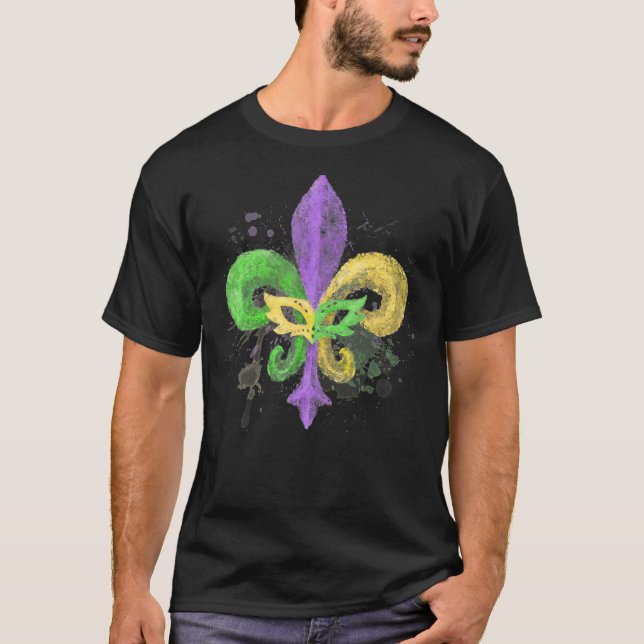 T-shirt Carnaval unique Fluer De Lis Mardi Gras (Devant)