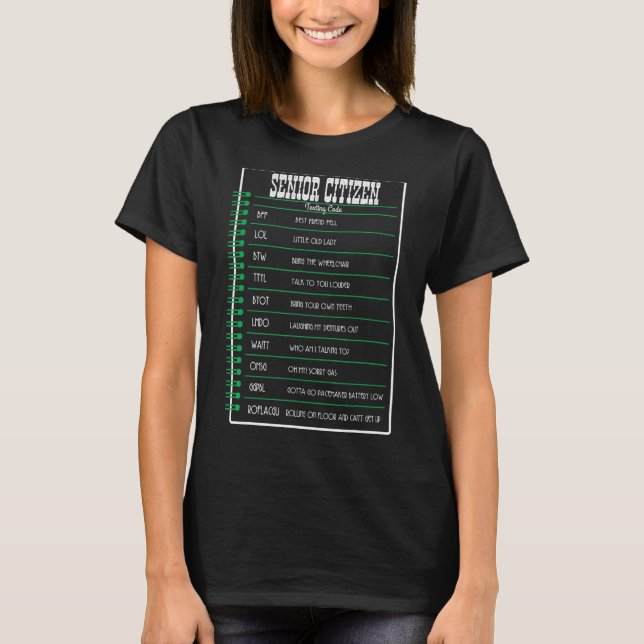 T-shirt Carnet seniors Code de textos Personnes âgées (Devant)