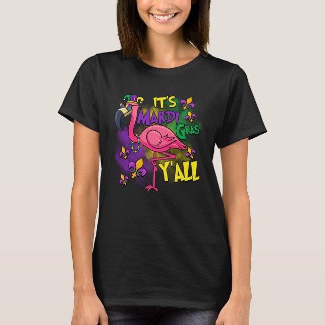 T-shirt Carnival Party Gift Idea Flamingo Mardi Gras (Devant)