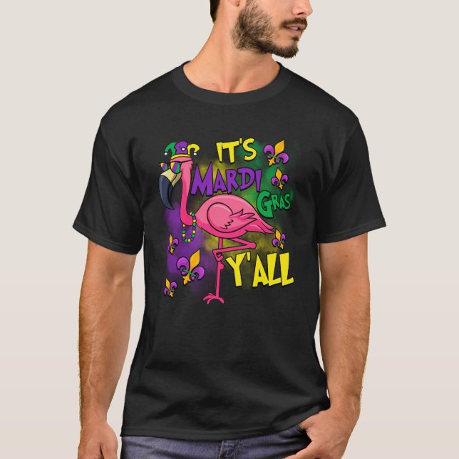 T-shirt Carnival Party Gift Idea Flamingo Mardi Gras (Devant)