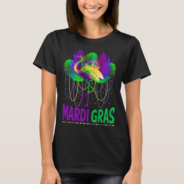 T-shirt Carnival Party  Idea Flamingo Mardi Gras (Devant)