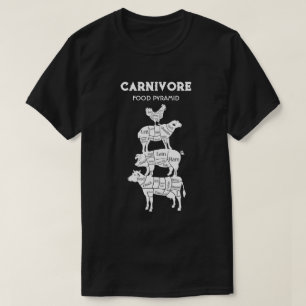 T-shirt Carnivore Alimentation Pyramide Vache Cochon mouto
