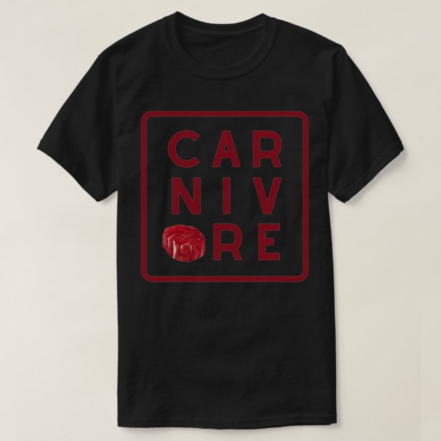T-shirt CARNIVORE Diet Texte avec du steak juteux pour man (Design devant)